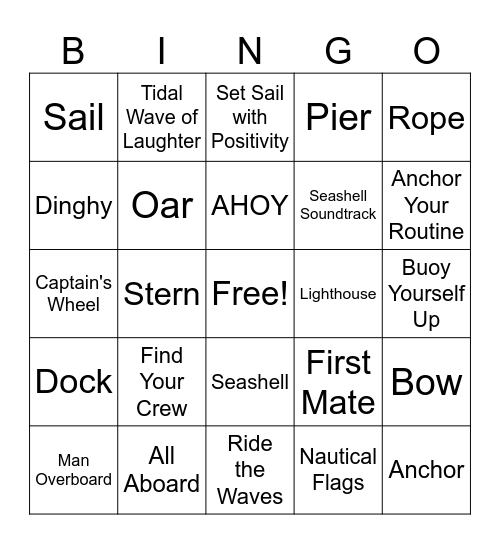 Nautical Nursing Bingo Card