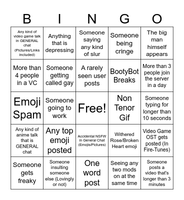 Jinucord Bingo Card
