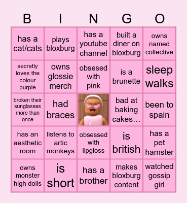 glossie bingo Card