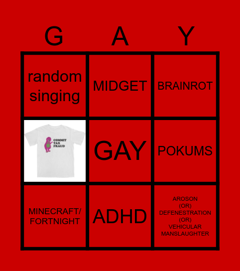 C.J. In a nutshell Bingo Card