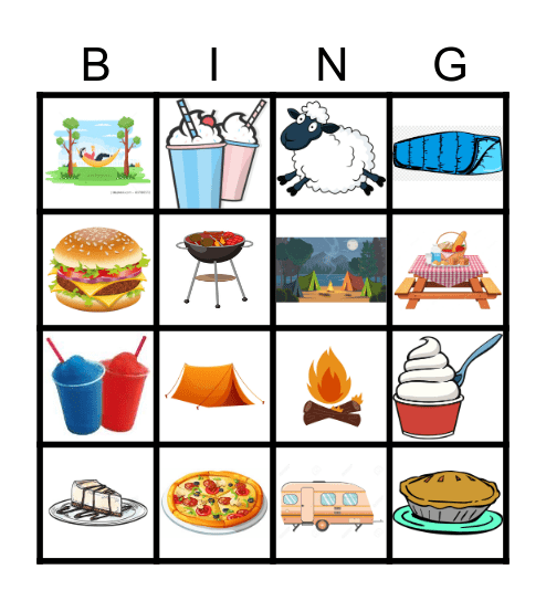 Camping Bingo Card