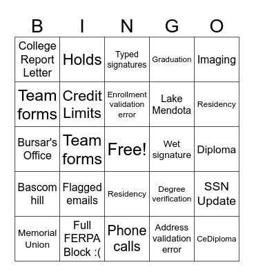 Bingo!! Bingo Card