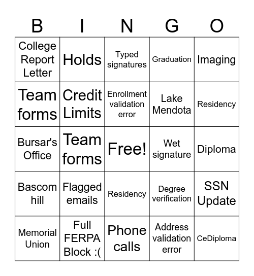 Bingo!! Bingo Card