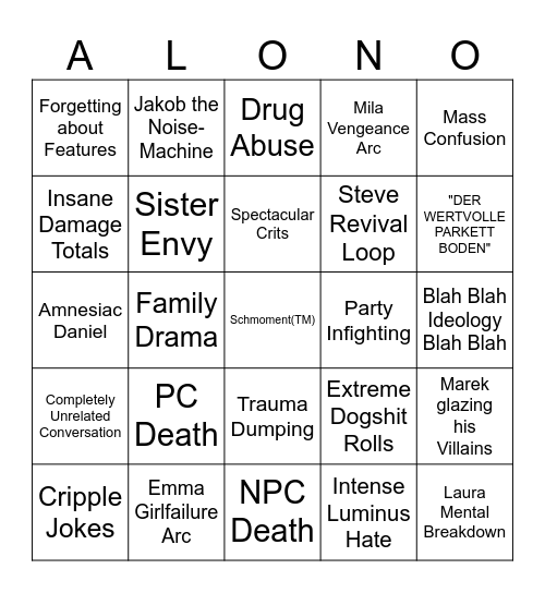We're Cooked. Bingo Card