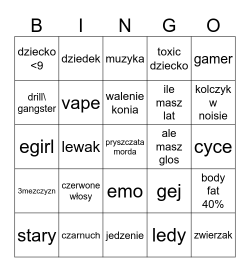 Ome bingo Card
