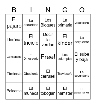 Unidad 4: Back in the Day Bingo Card