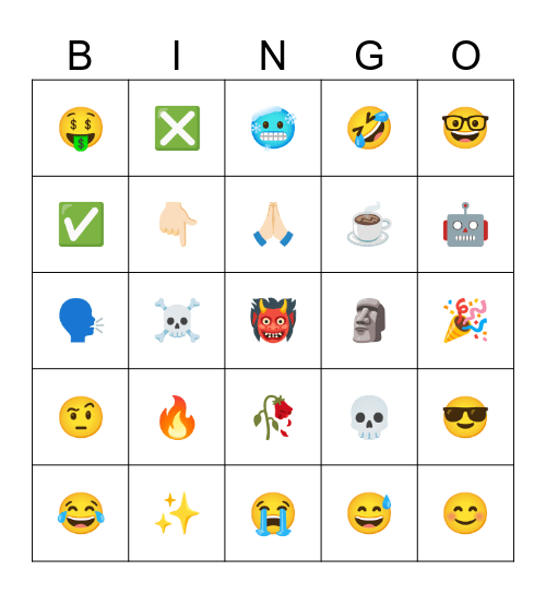 Youtube shorts comment section emojis Bingo Card