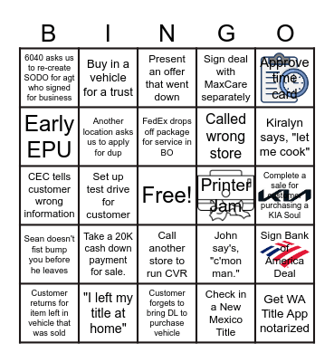 Business Office BINGO Card Bingo Card