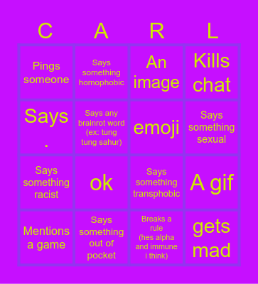 Carl bingo Card
