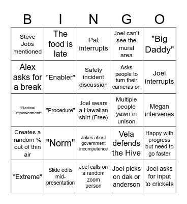 Extreme Bingo Card