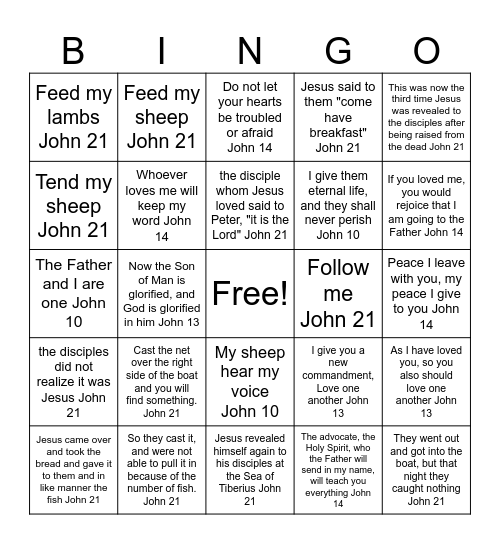 Seeking God May 2 2025 Bingo Card