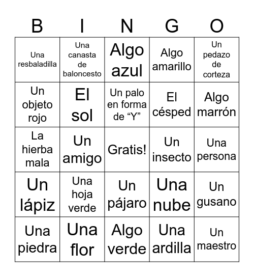 Bingo de la naturaleza Bingo Card