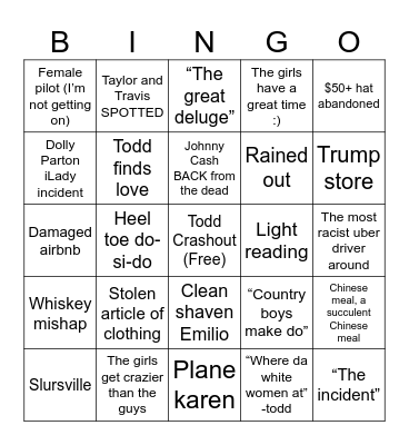 Operation country boys make do Bingo Card