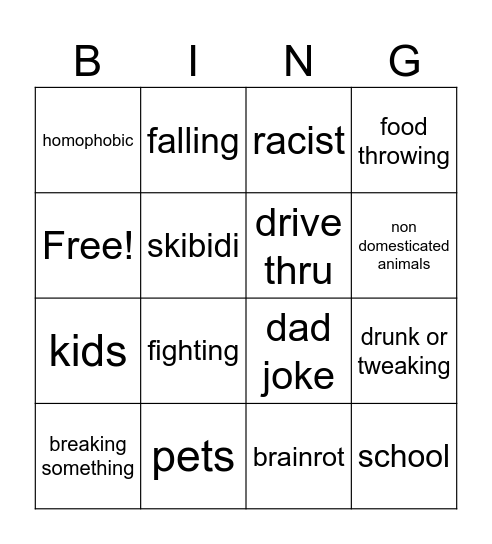 Try not to laugh videos Bingo Card