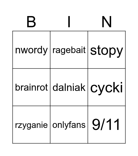 Reels Bingo Card