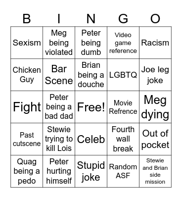 Boondocks Bingo Card