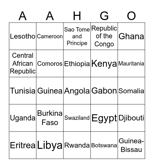 AAHGO AME! Bingo Card