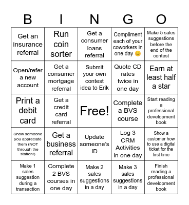 Muskego Bingo Card