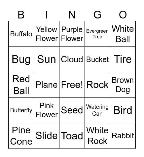 Spring Scavenger Hunt Bingo Card