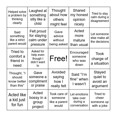TA-LK ABOUT IT! Bingo Card