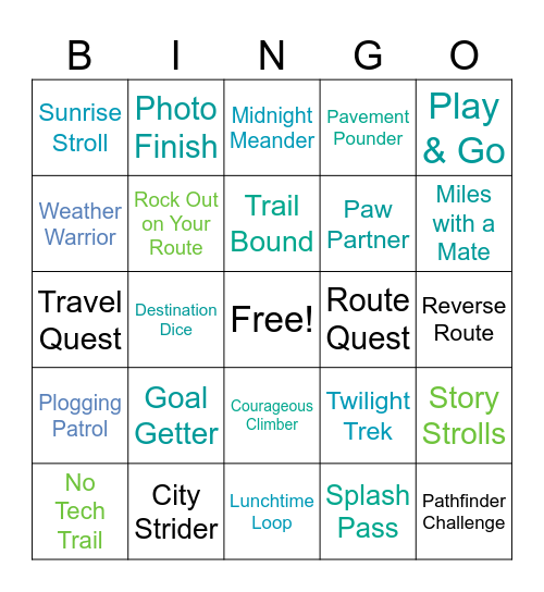 Miles with Meaning Challenge Bingo Card