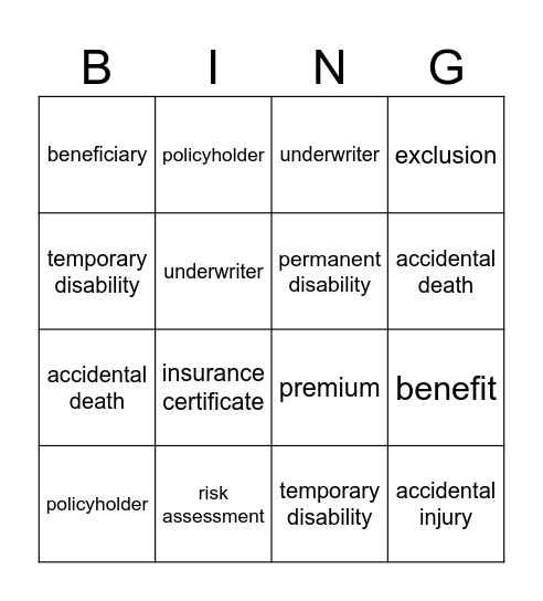 Make a bingo Card
