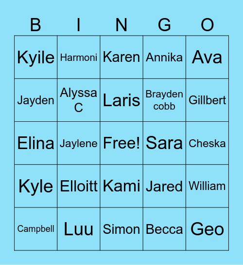 People Bingo Card