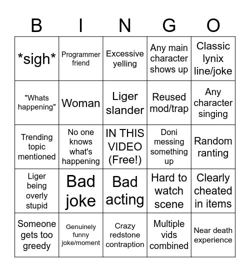 Doni bingo Card