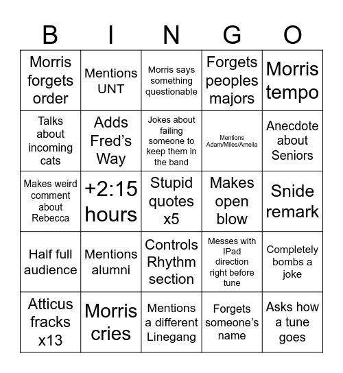 The Final Bing Bingo Card