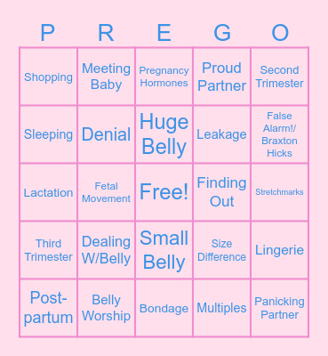 Mayternity Prompts Bingo Card