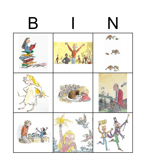 Isabella's Roald Dahl Party Bingo Card