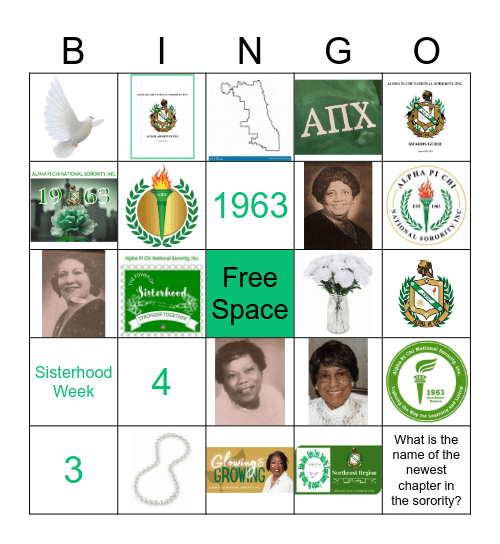 AIIX Sisterhood Week - 2025 Bingo Card