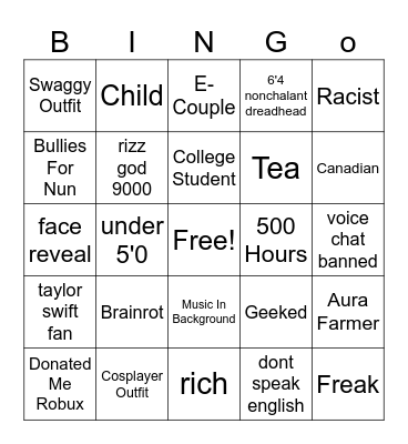 Roblox Neighbors Bingo Board Bingo Card
