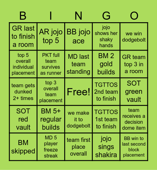 MCC Blank Canvas Lime Llamas Bingo Card