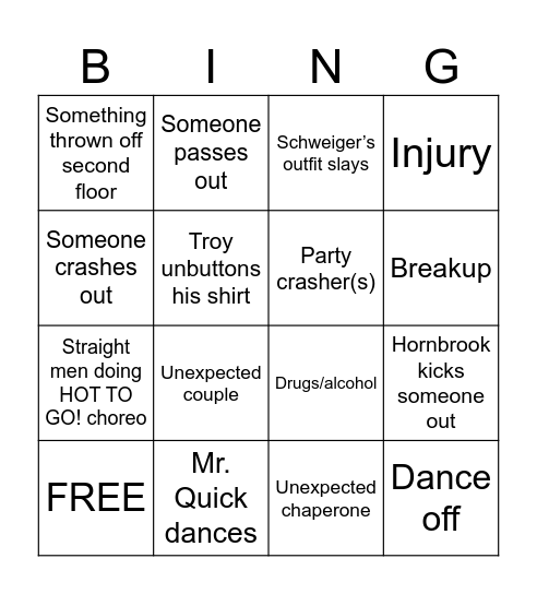Prom BINGO ‘25 Bingo Card