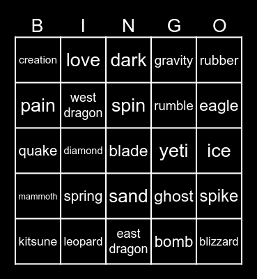 Blox Fruits Bingo Card