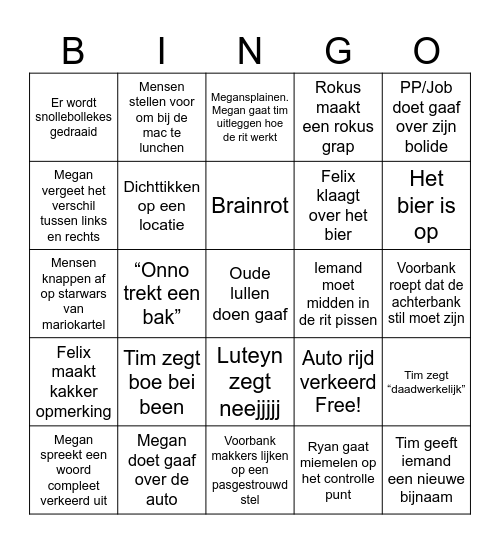Kurk 1 bingo Card
