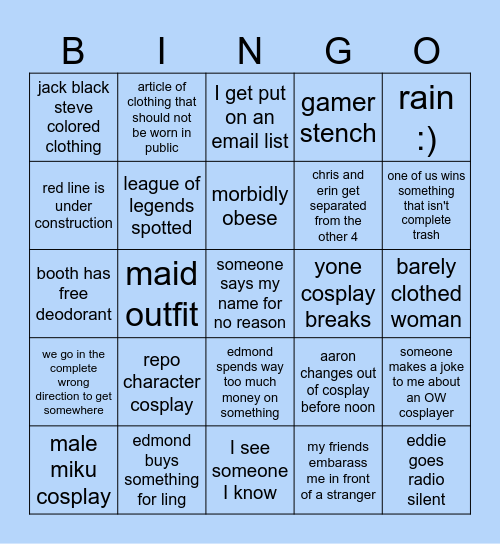 Pax East 2025 Bingo Card