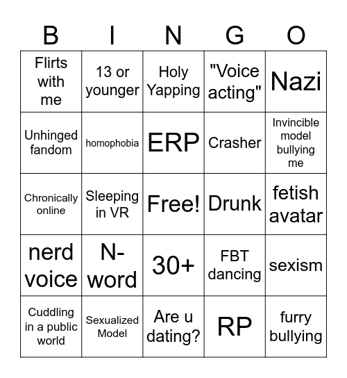 VRC BINGO Card