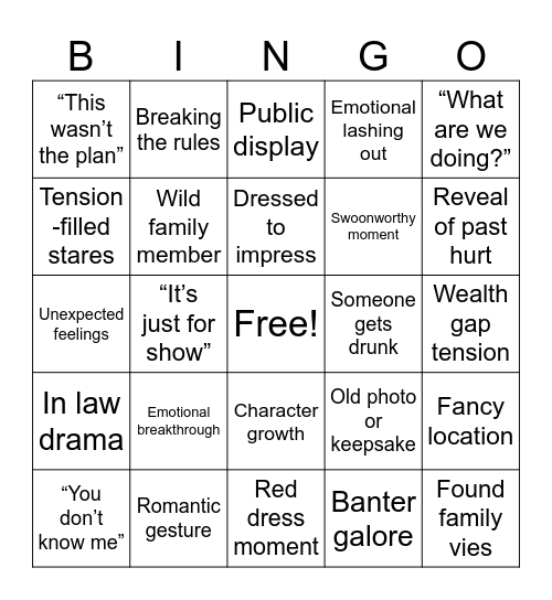The Paradise Problem Bingo Card