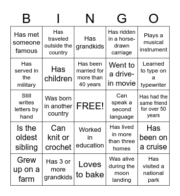 Behind A Voice BINGO About You! Bingo Card