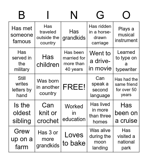 Behind A Voice BINGO About You! Bingo Card