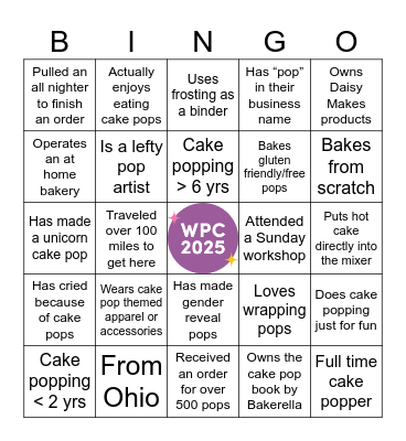 What's Popping Con 2025 Bingo Card