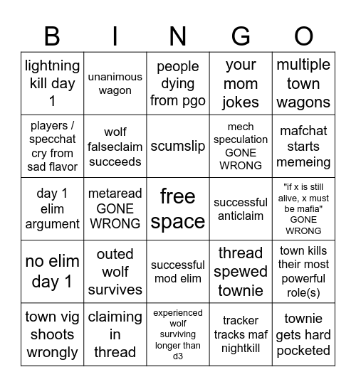 essence's mafia binglebongle bingo Card