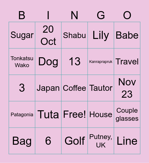 TaTorTyingTheT Bingo Card
