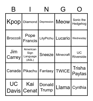Infinite Craft Bingo Card