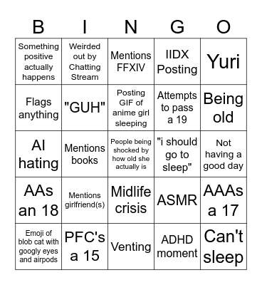 Missy Bingo Card