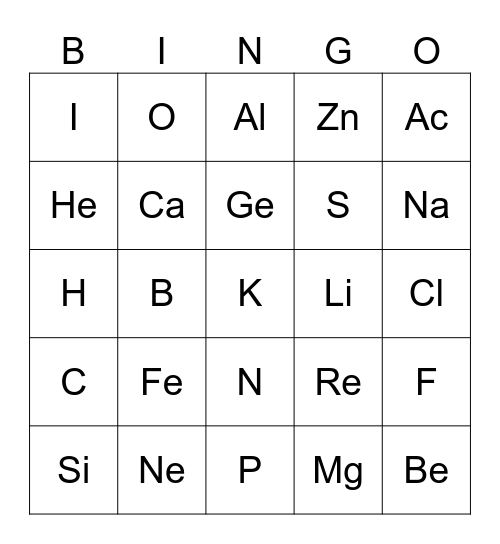 Scientific Terms Bingo Card