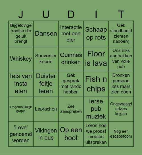 Dublin! Bingo Card