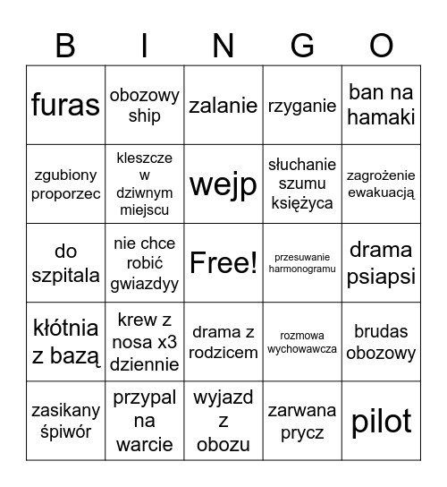OBÓZ BINGO Card